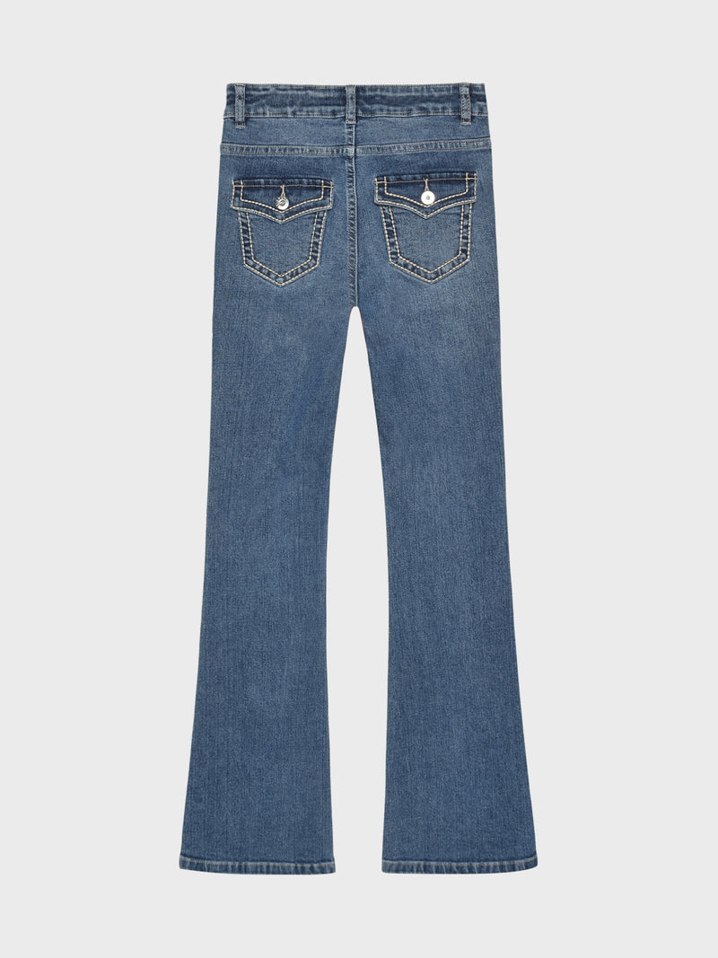 GRUNT GRAlabama Stitch Low Flare Blue Jeans Blue