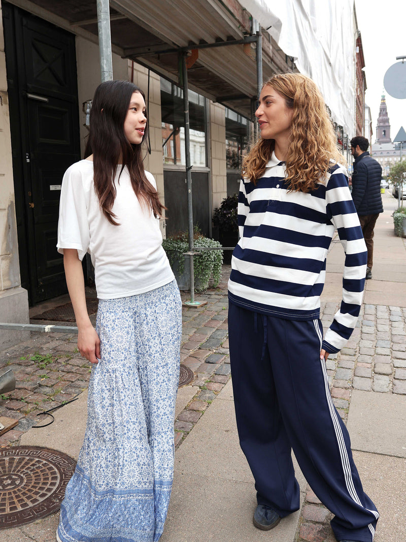GRUNT GRAnte Stripe LS Polo Tee T-Shirts Navy