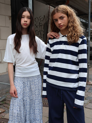 GRUNT GRAnte Stripe LS Polo Tee T-Shirts Navy