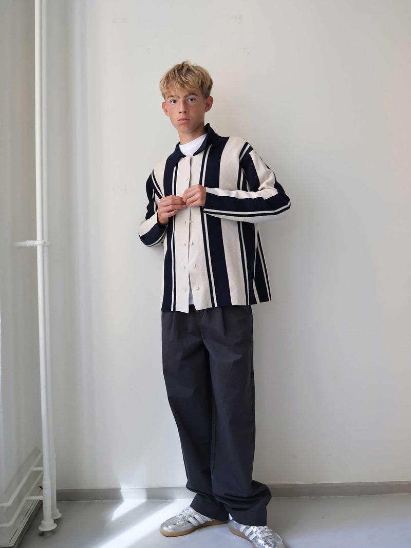 GRUNT GRBaja LS Knit Cardigan Knits Navy-Sand