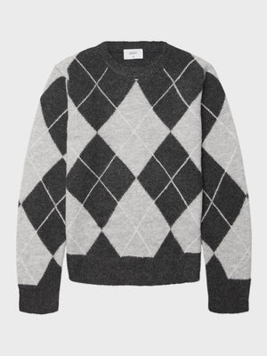 GRUNT GRBirk Check Knit Knits Dark Grey