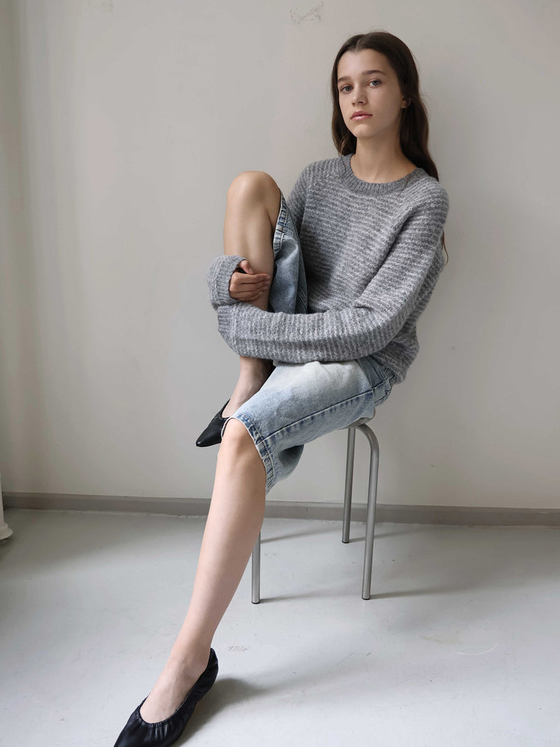 GRUNT GRCienne LS Crew Knit Knits Dark Grey