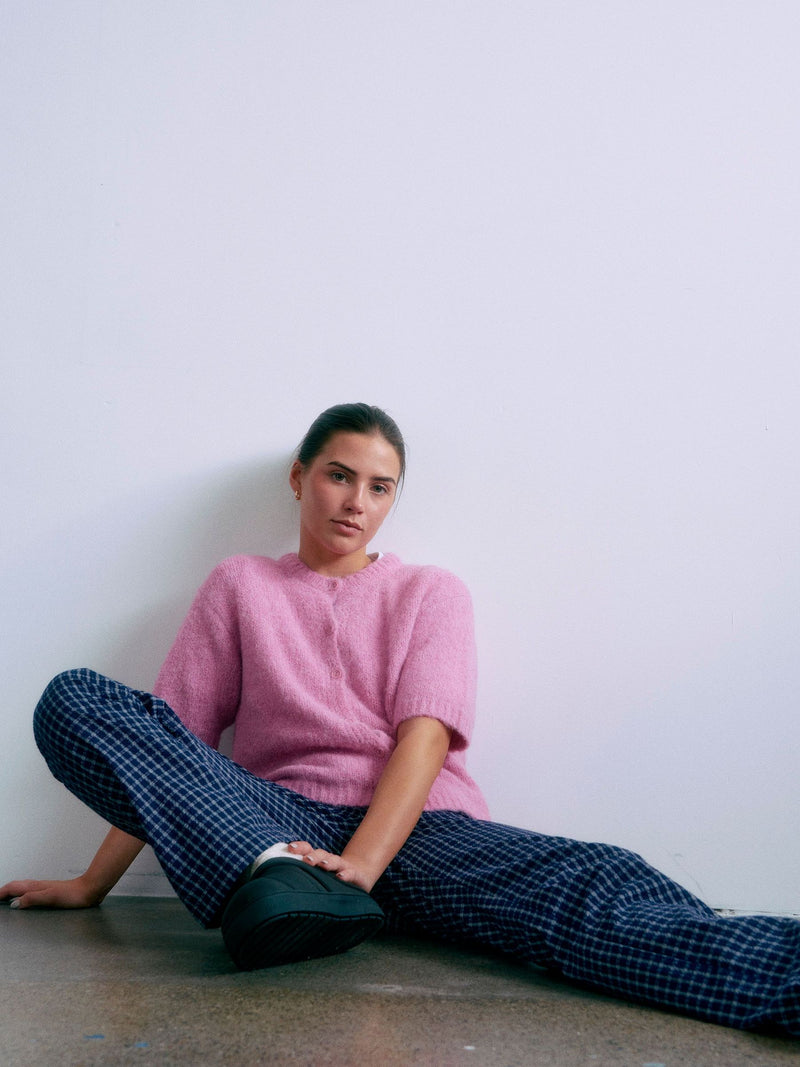 GRUNT GREvissa SS Knit Cardigan Knits Rose