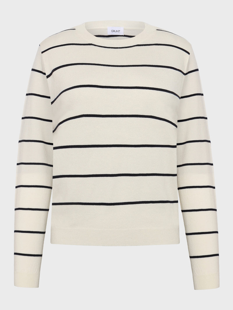 GRUNT GRFerro LS Bas Knit Knits Off White Stripe