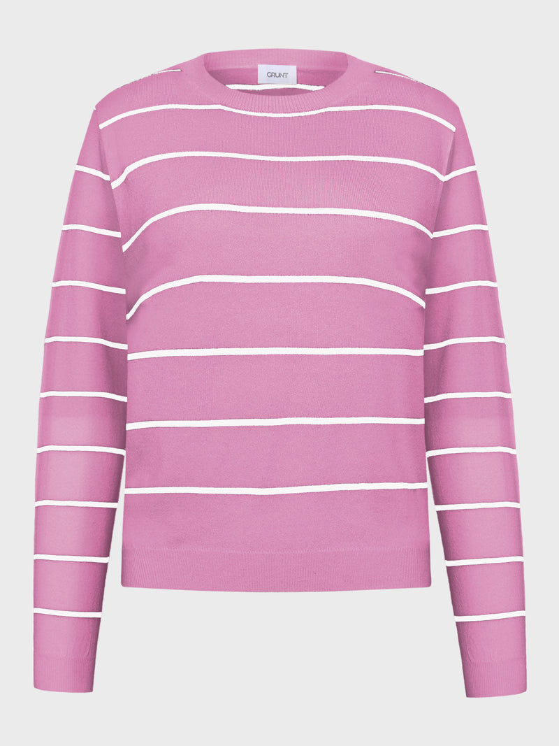 GRUNT GRFerro LS Bas Knit Knits Rose Stripe