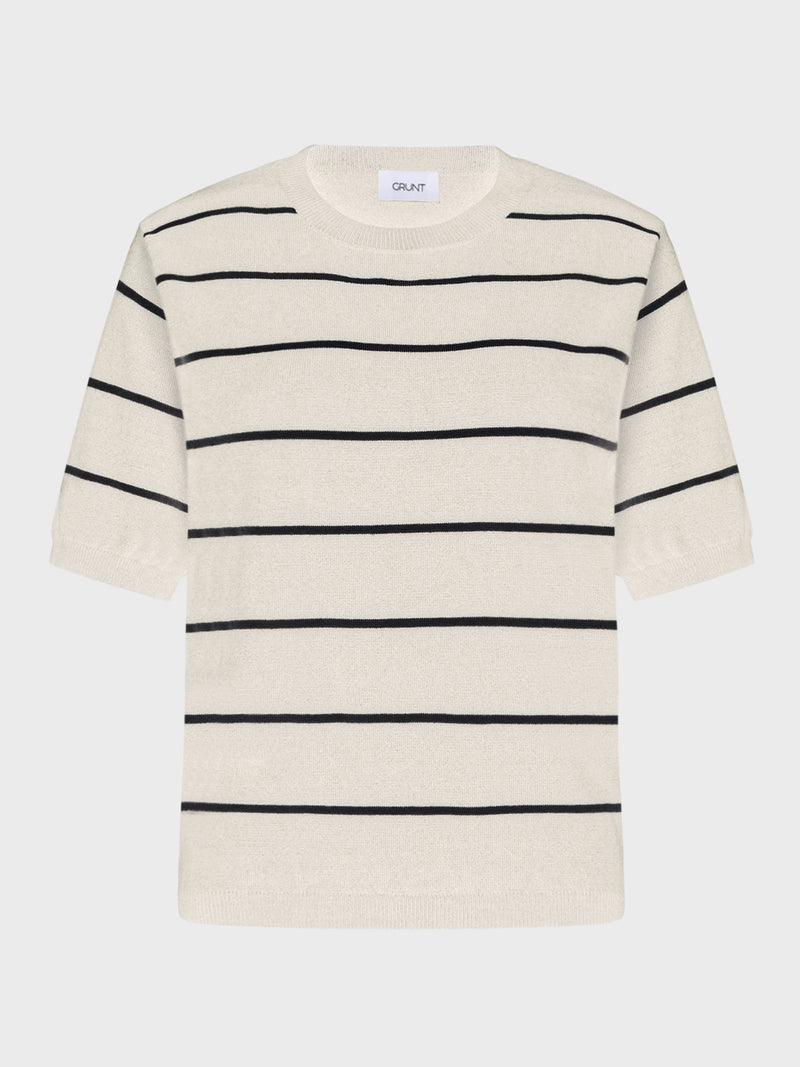 GRUNT GRFerro SS Bas Knit Knits Off White Stripe