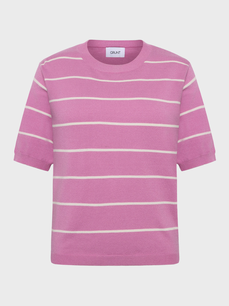 GRUNT GRFerro SS Bas Knit Knits Rose Stripe