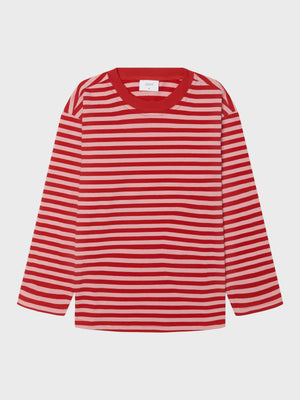 GRUNT GRFiona LS Stripe Tee T-Shirts Bright Red