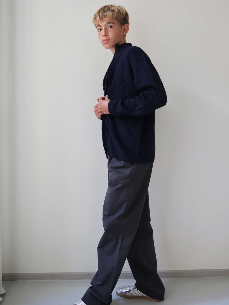 GRUNT GRGotfred LS Zip Brush Knit Knits Navy