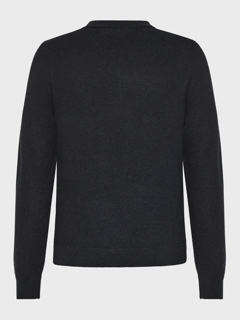 GRUNT GRHam LS Polo Knit Knits Black Melange