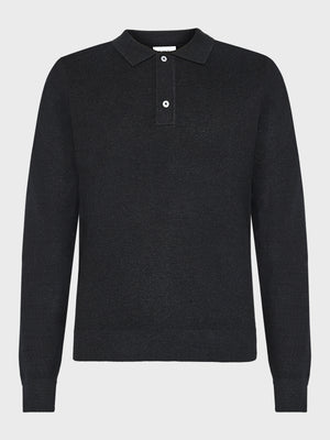 GRUNT GRHam LS Polo Knit Knits Black Melange