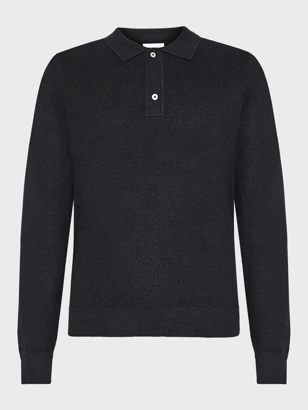 GRUNT GRHam LS Polo Knit Knits Black Melange