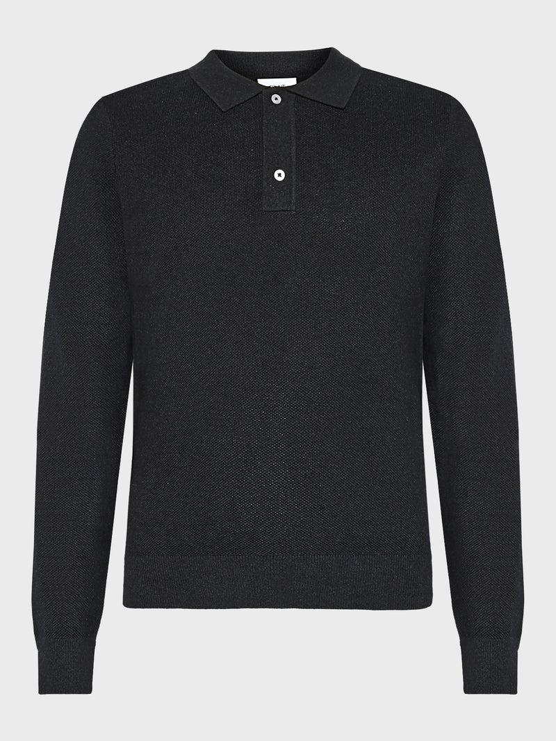 GRUNT GRHam LS Polo Knit Knits Black Melange