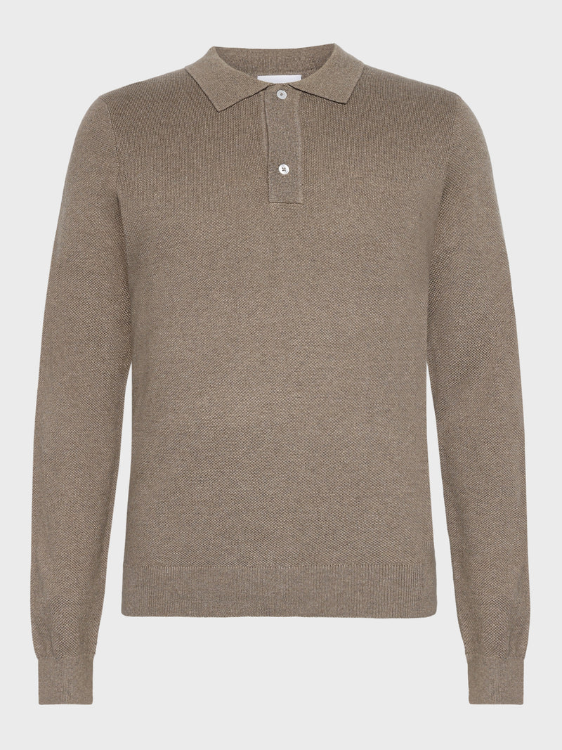 GRUNT GRHam LS Polo Knit Knits Nature Melange