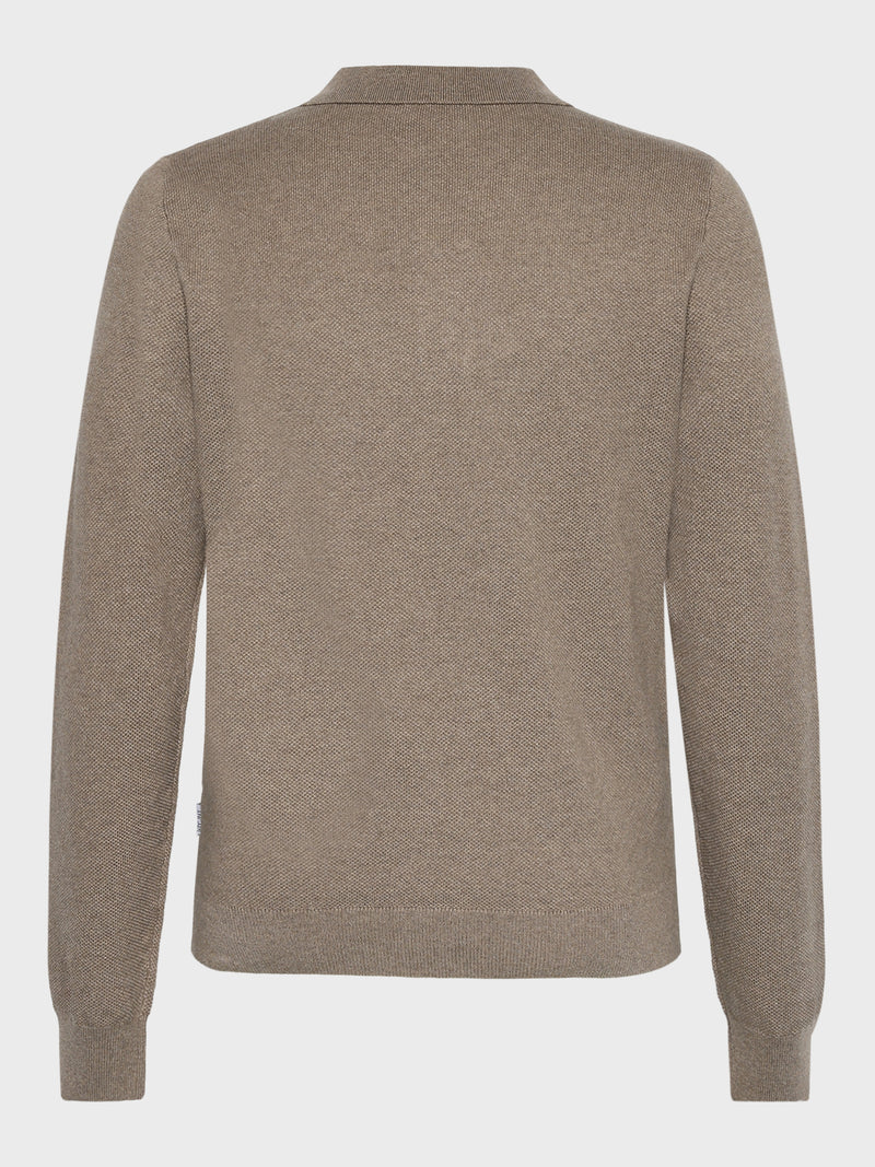 GRUNT GRHam LS Polo Knit Knits Nature Melange