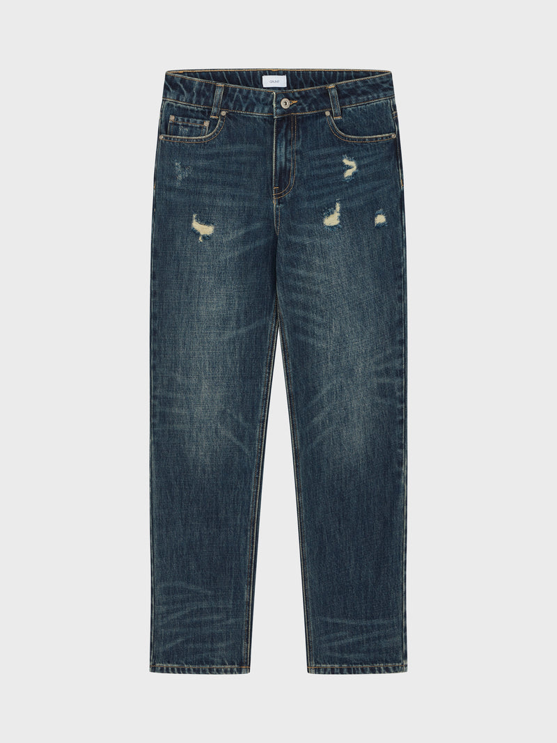 GRUNT GRHamon Ripped Jeans Dark Blue