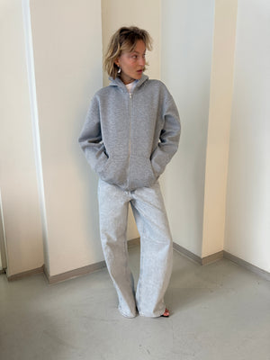 GRUNT GRHebona Scuba Zip Cardigan Jackets Light Grey Melange