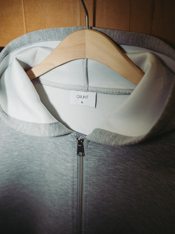 GRUNT GRHohen Scuba Zip Hood Jackets Grey Melange