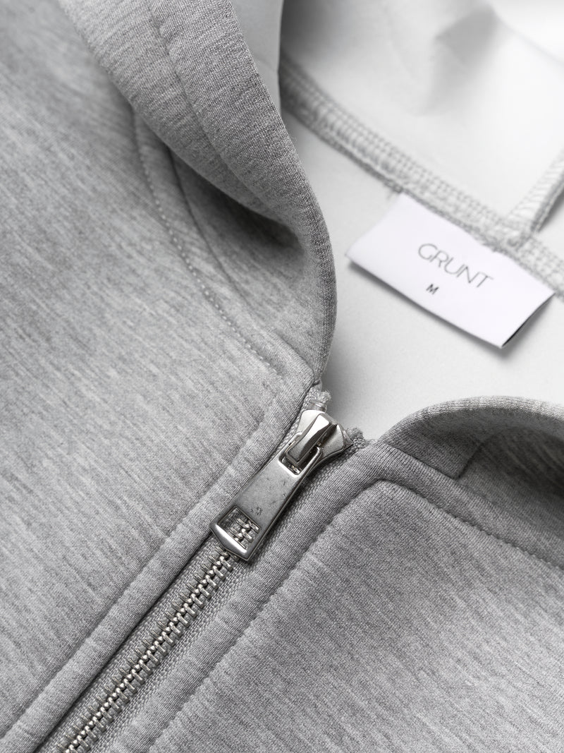 GRUNT GRHohen Scuba Zip Hood Sweats Grey Melange