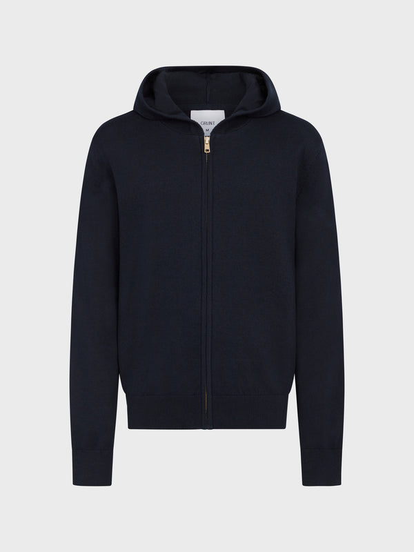 GRUNT GRJohn Zip Hood Knit Knits Navy