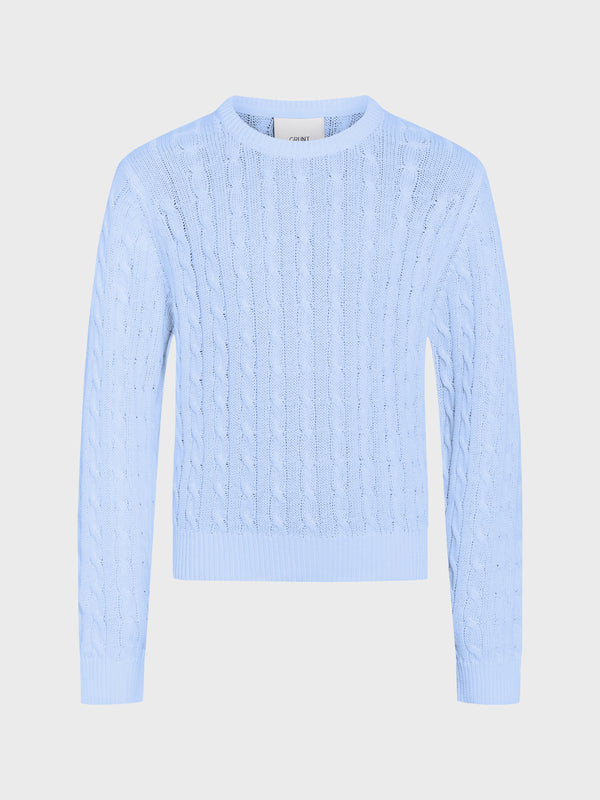 GRUNT GRLine Cable LS Knit Knits Light Blue