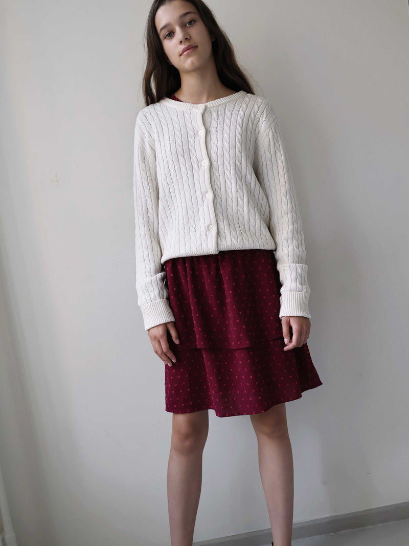 GRUNT GRLine Cable LS Knit Cardigan Knits Off White