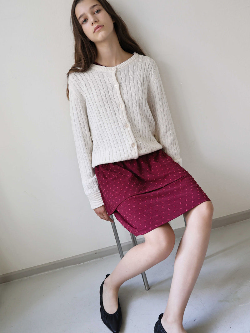 GRUNT GRLine Cable LS Knit Cardigan Knits Off White