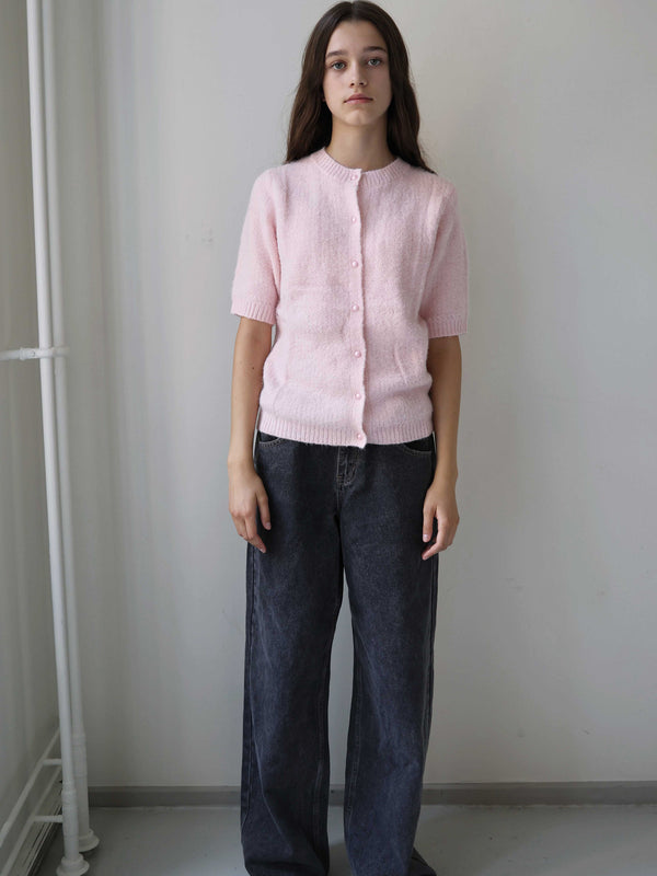 GRUNT GRLins SS Knit Knits Lyserød