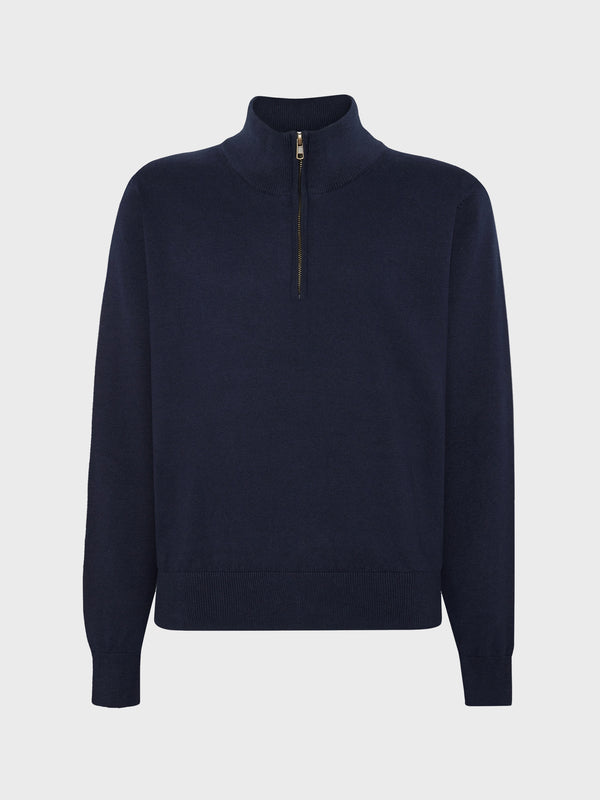 GRUNT GRLudvig Half Zip Knit Knits Navy