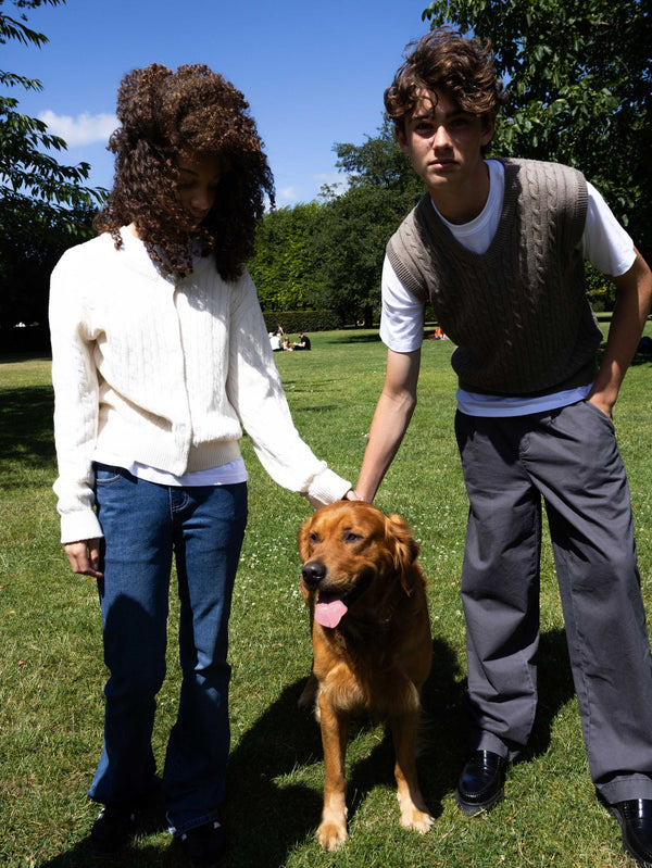 GRUNT GRMoro Knit Vest Knits Nature Melange