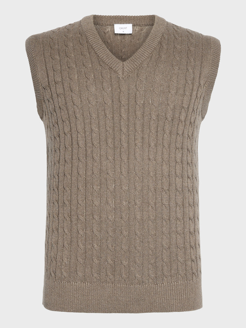 GRUNT GRMoro Knit Vest Knits Nature Melange