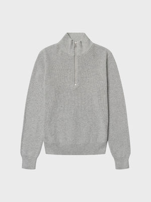 GRUNT GROleg Half Zip Knit Knits Light Grey Melange