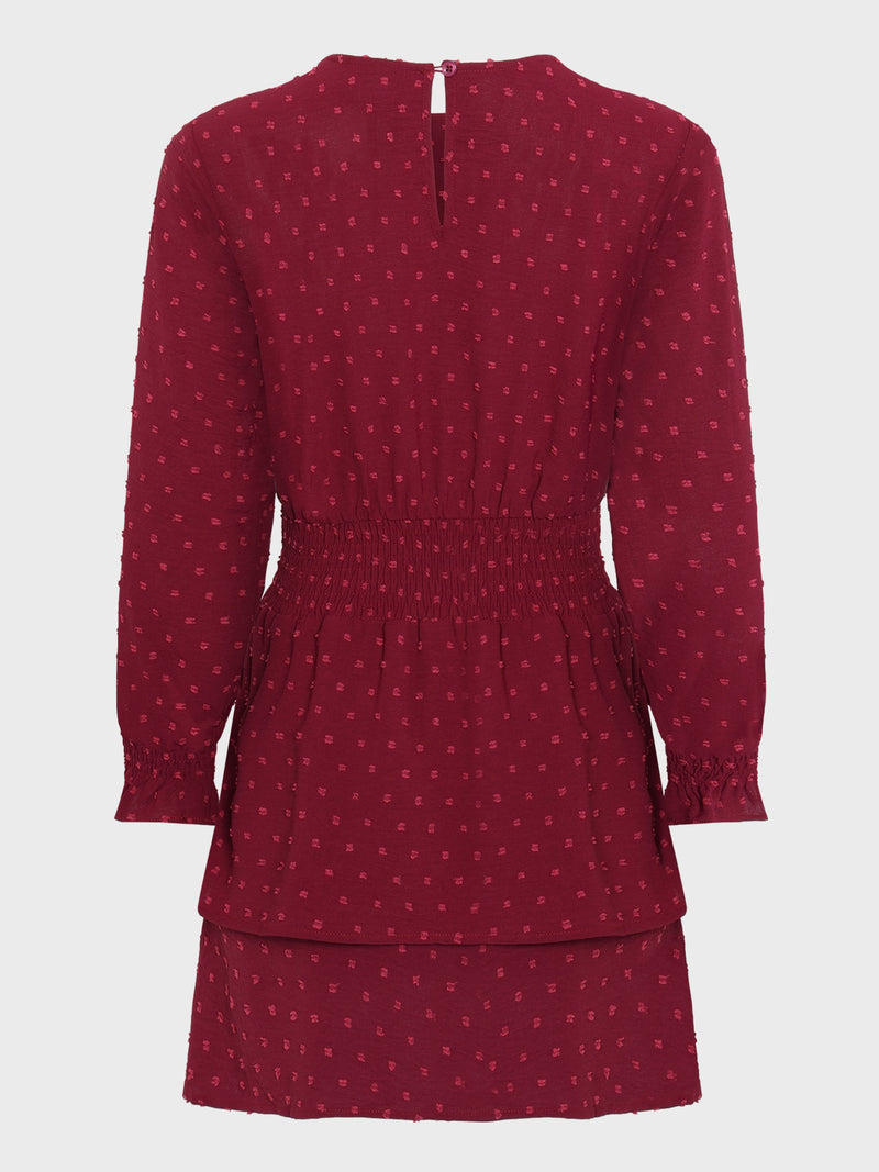 GRUNT GRSpelug Dot Dress Dresses Mørk rød