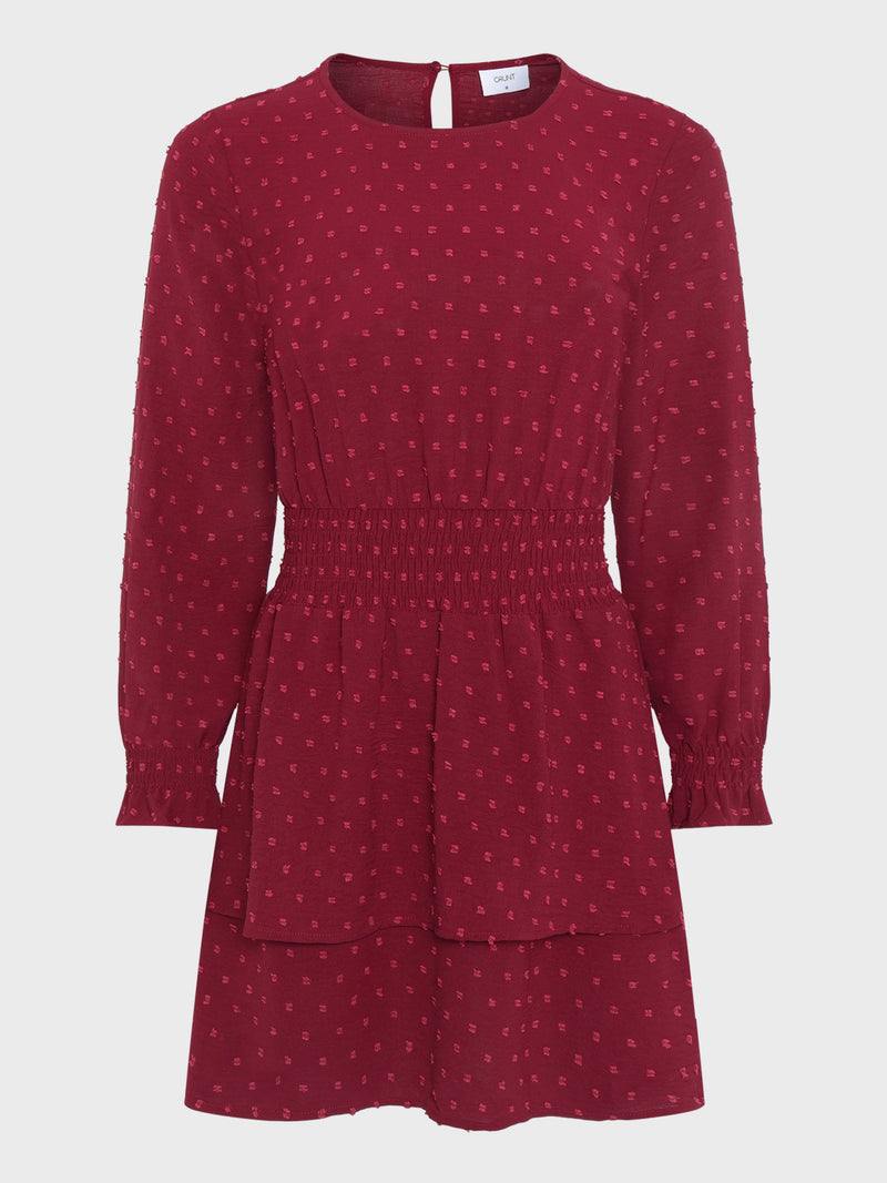 GRUNT GRSpelug Dot Dress Dresses Mørk rød