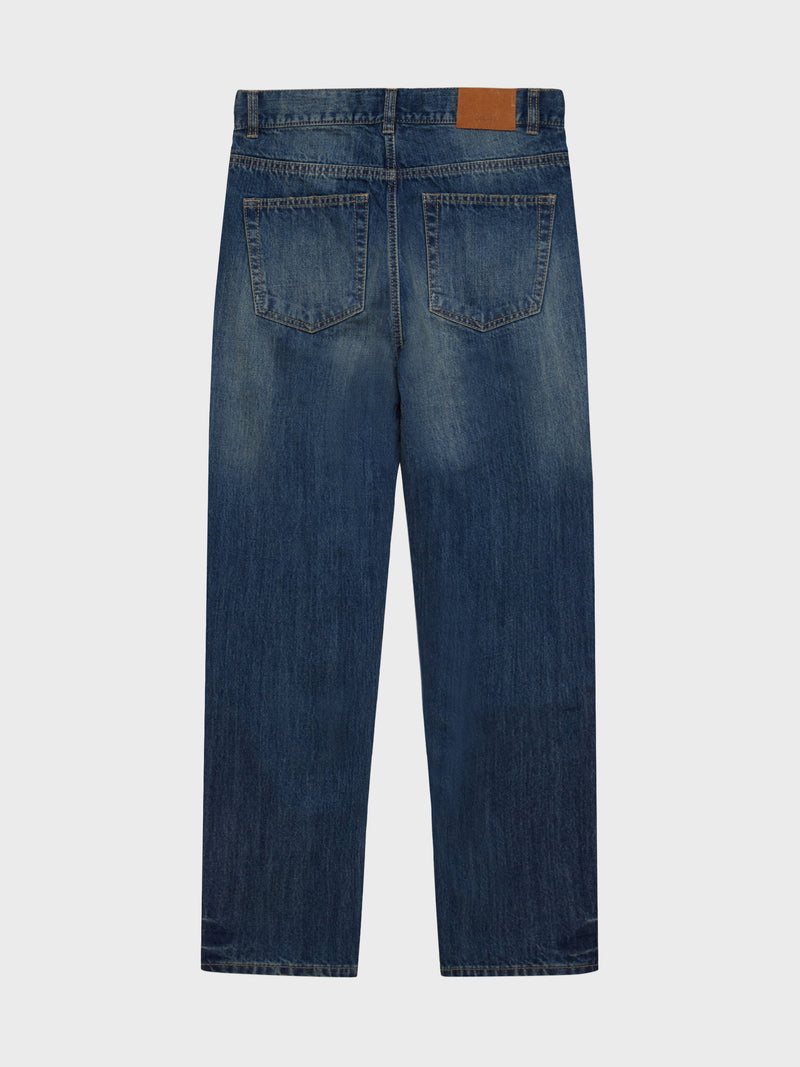 GRUNT GRStreet loose Dirty Washed Jeans Blue