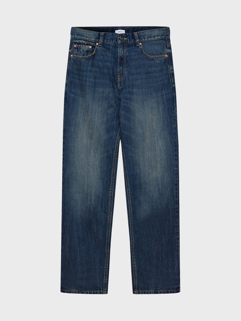 GRUNT GRStreet loose Dirty Washed Jeans Blue