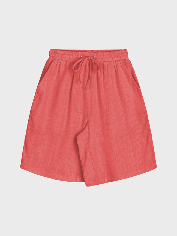 GRUNT GRTanja Linen Shorts Shorts Coral