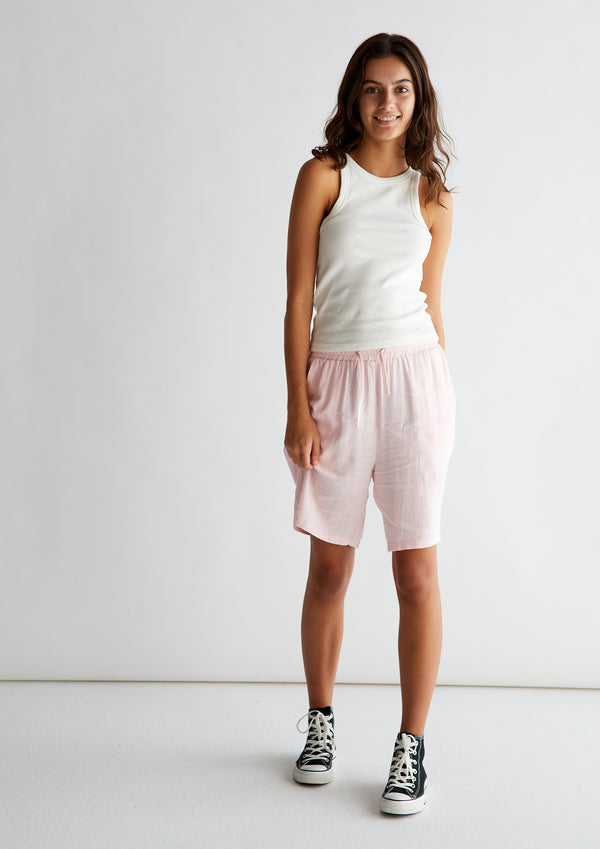 GRUNT GRTanja Linen Shorts Shorts Lys rød