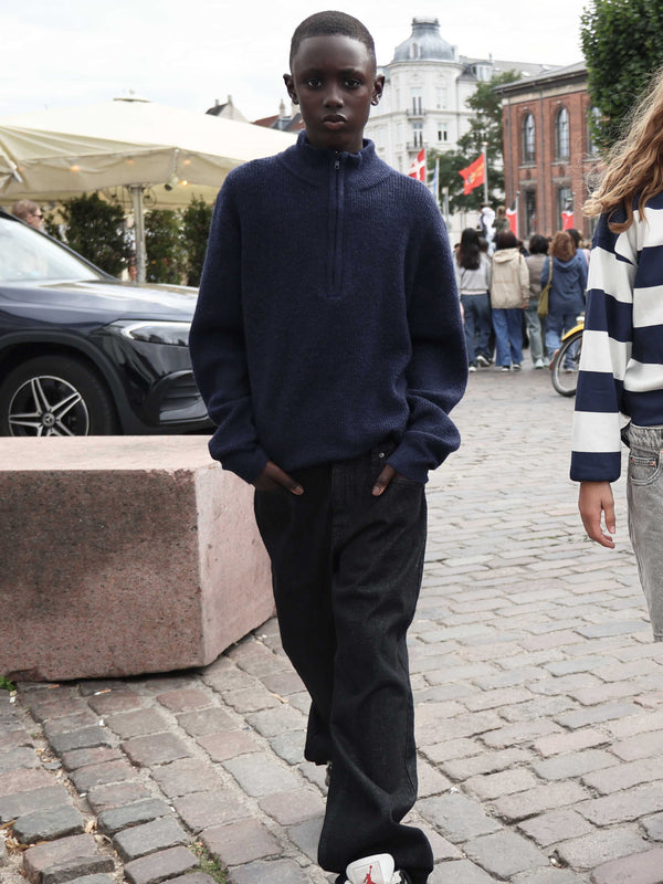 GRUNT GRTerrase LS Cable Half Zip Knit Knits Navy