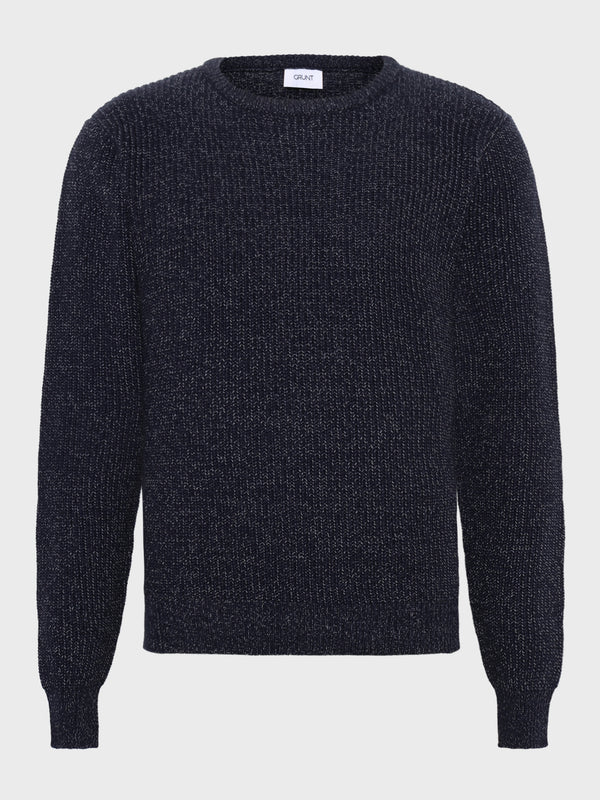 GRUNT GRTone LS Crew Knit Knits Navy Melange