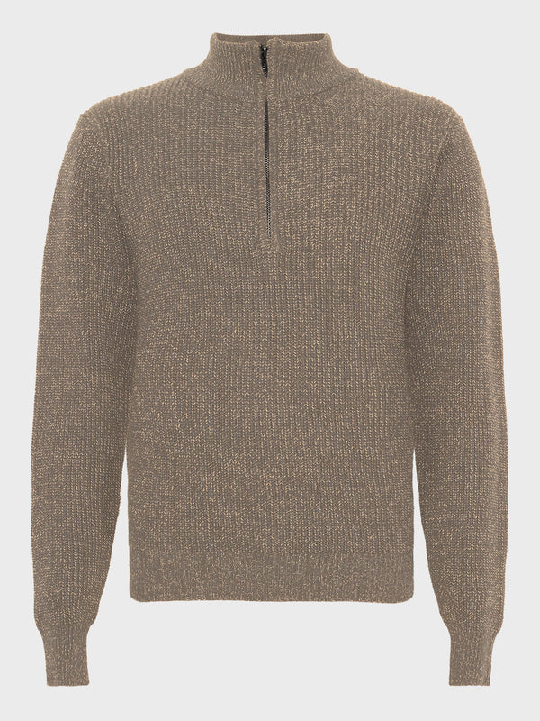 GRUNT GRTone LS Half Zip Knit Knits Nature Melange