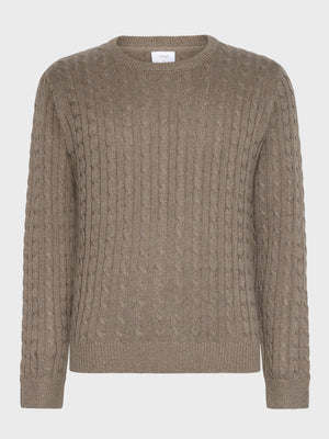 GRUNT GRTue Cable LS Knit Knits Nature Melange