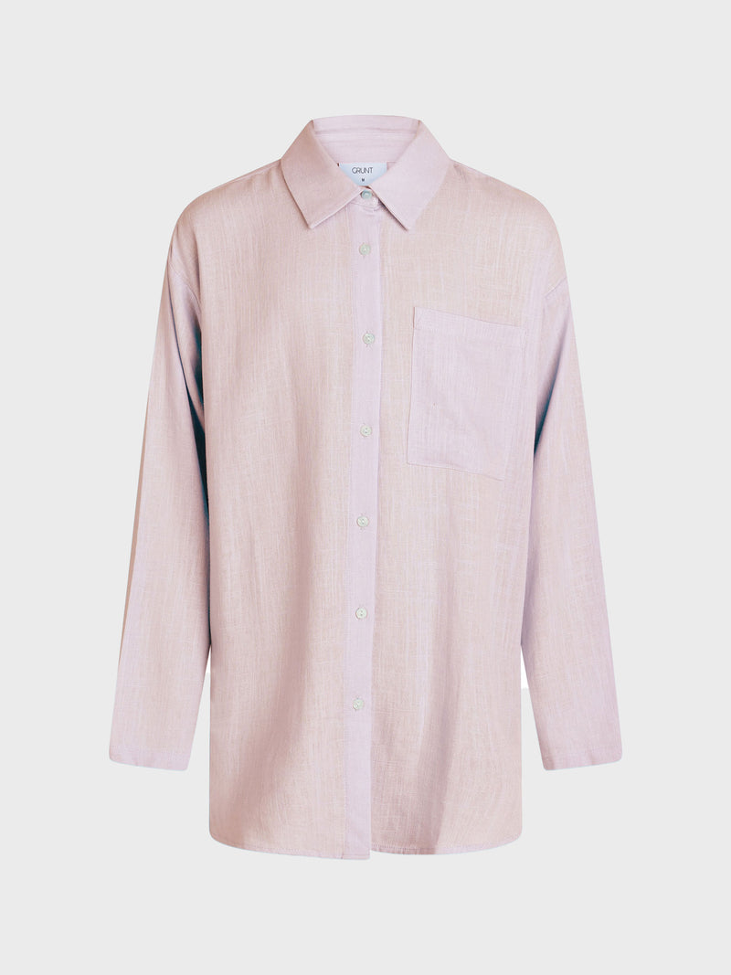 GRUNT Latti LS Linen Shirt Shirts Lys rød