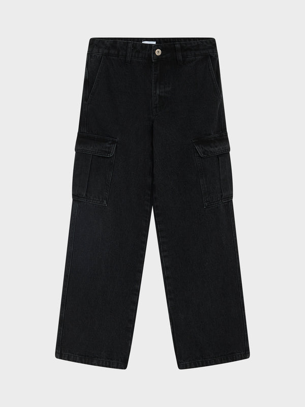 GRUNT Worki Low Waist Cargo Jeans Black