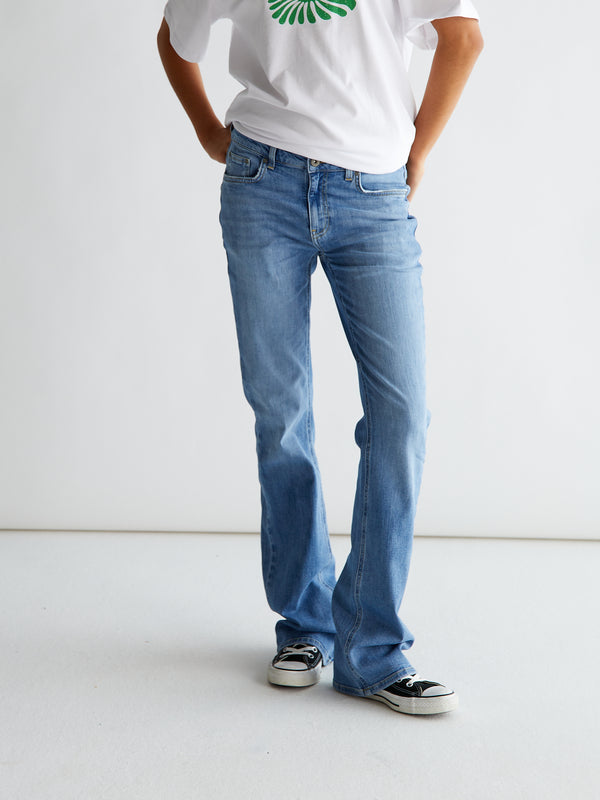 GRUNT GRTexas Low Flare Vintage Blue Jeans Vintage Blue